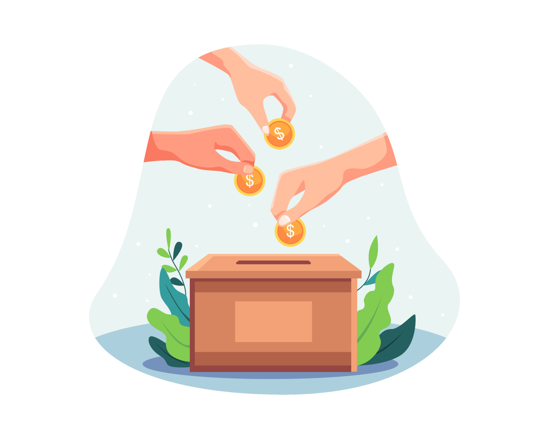 People are putting money in the donation box