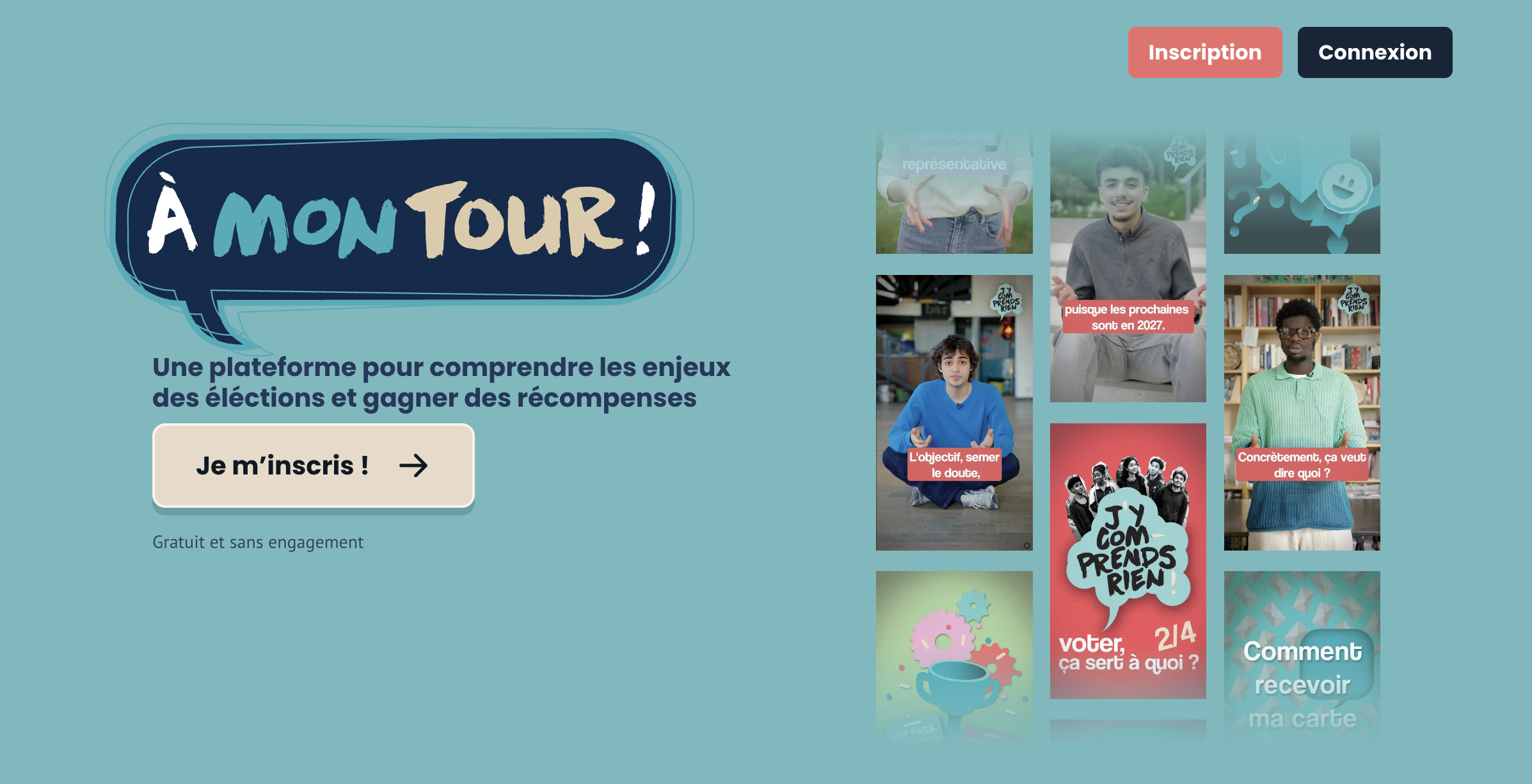 Aperçu de la page d’accueil de la plateforme Parlons Élections